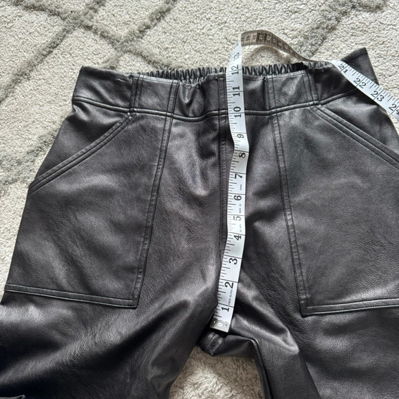 SPANX Faux Leather Jogger black brown high rise pull on large - Picture 6 of 13